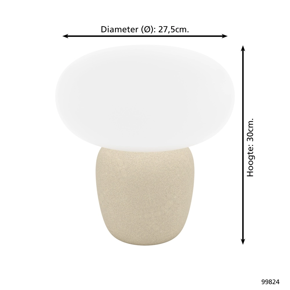Beige Tischlampe Cahuama Ø 30cm - 1x E27 Eglo 9002759998240