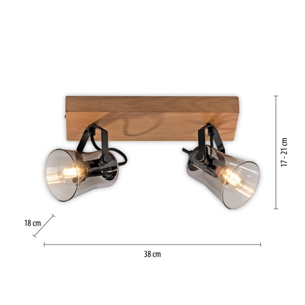 Deckenleuchte Green Langstrom Holz 2-flammig Just Light 4043689994877