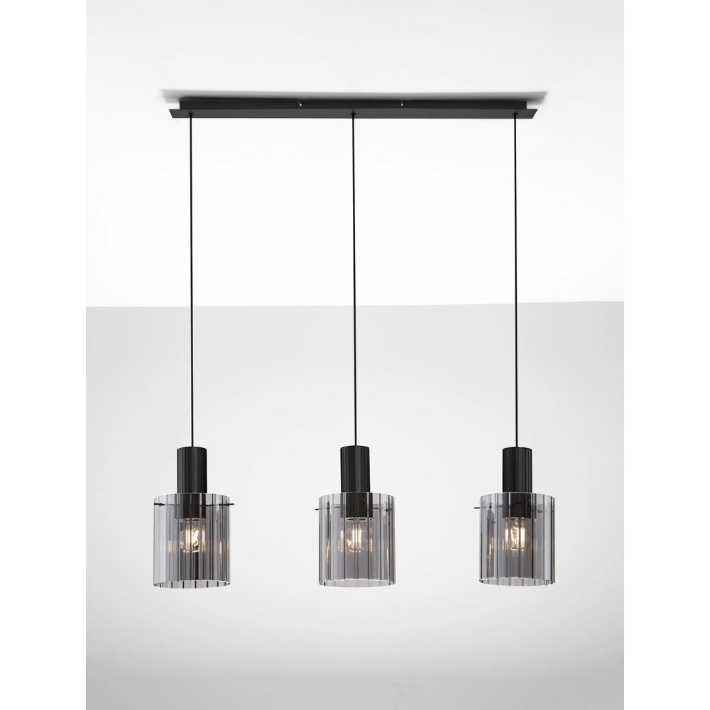 Design-Pendelleuchte Mirbi 3-flammig schwarz gerade Lyora 5212017468444