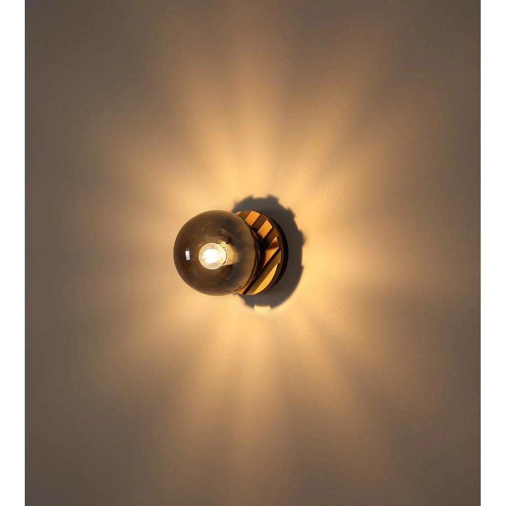 Deckenlampe Parsons Schwarz mit Holz Globo 9007371576098