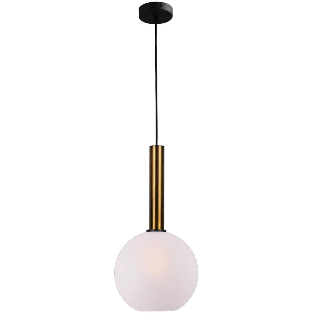 Hängelampe Ø 25cm Bella 2 Antikes Messing mit mattweißem Glas