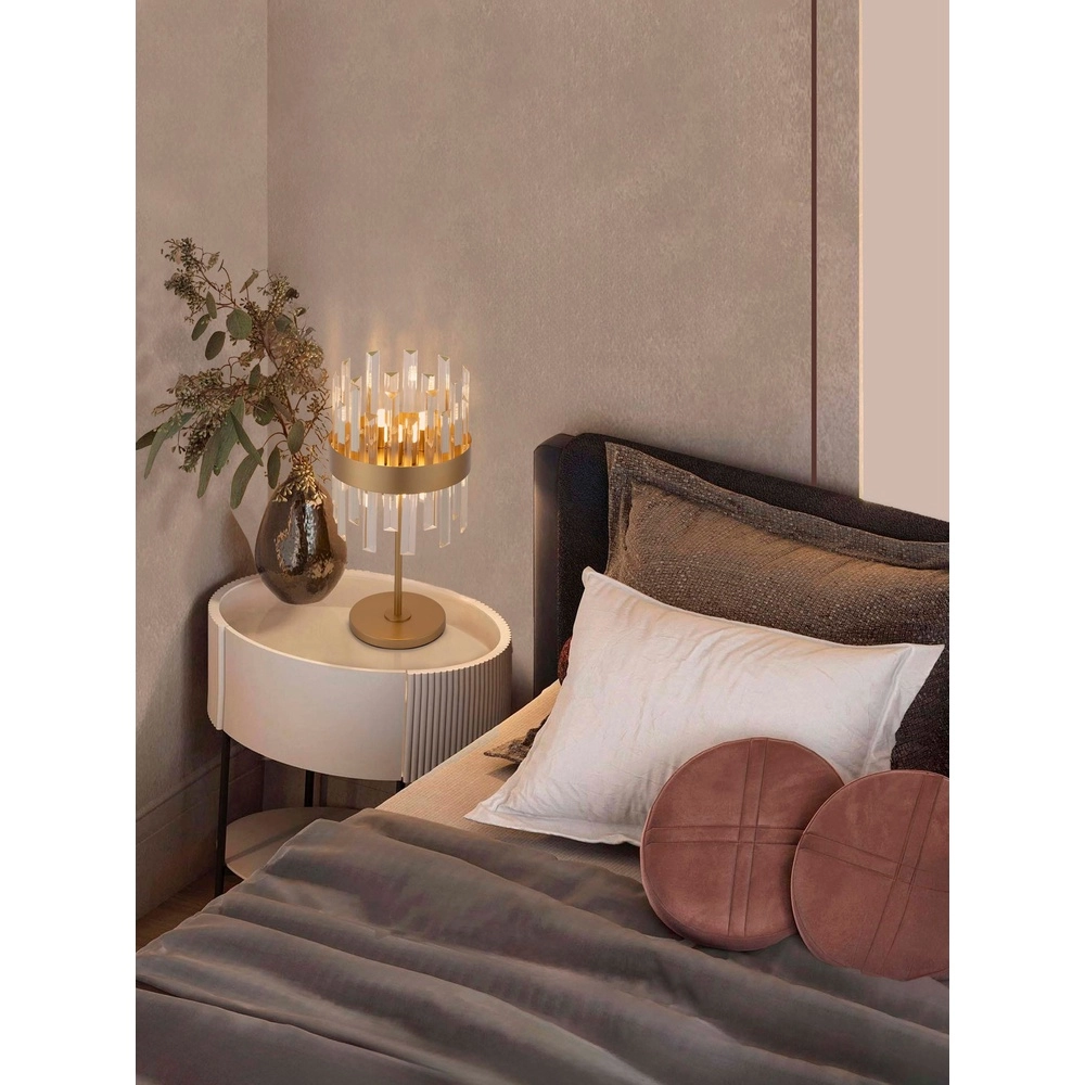 Goldene Tischlampe Crown Ø 25cm Lyora 5212017468345