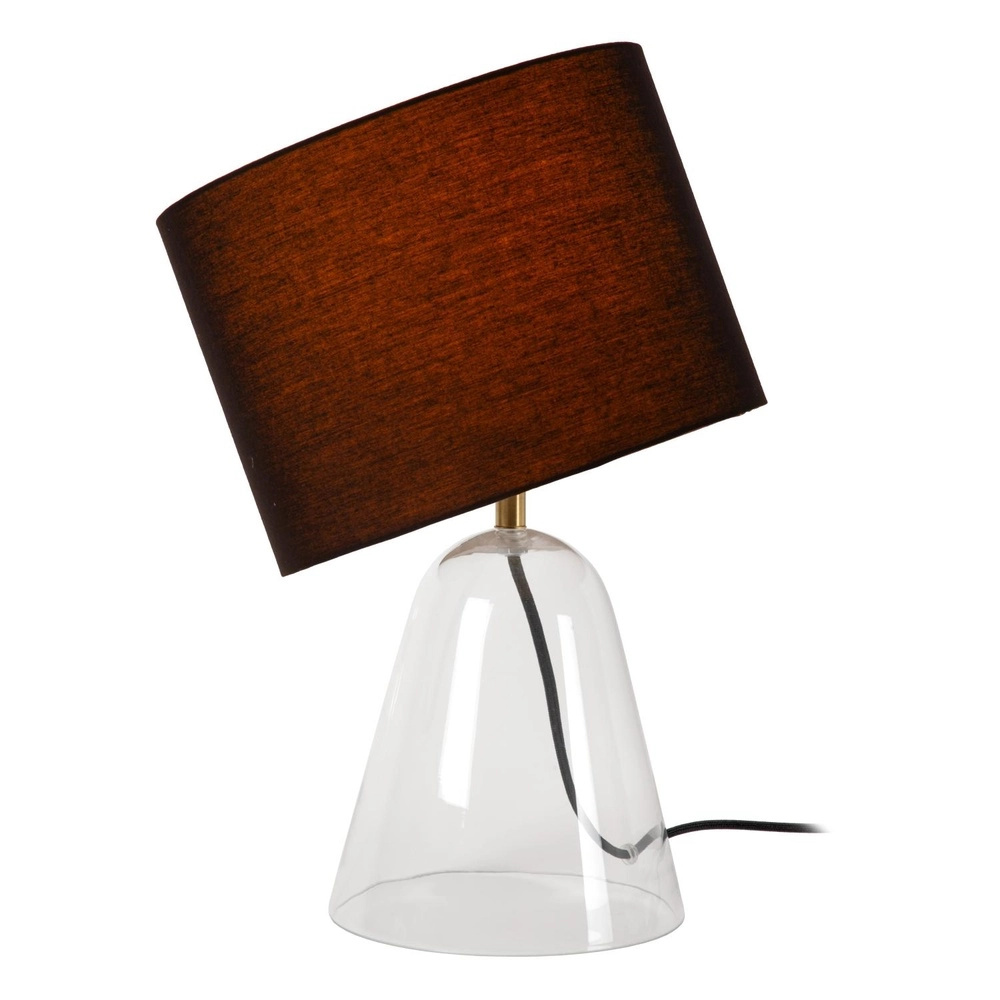 Tischlampe Campana Glas mit schwarzem Schirm 40 cm Lucide 5411212345806