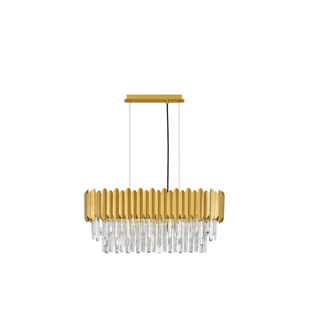 Pendelleuchte Magnolia Längliches Gold und Kristall Lyora 5212017434982