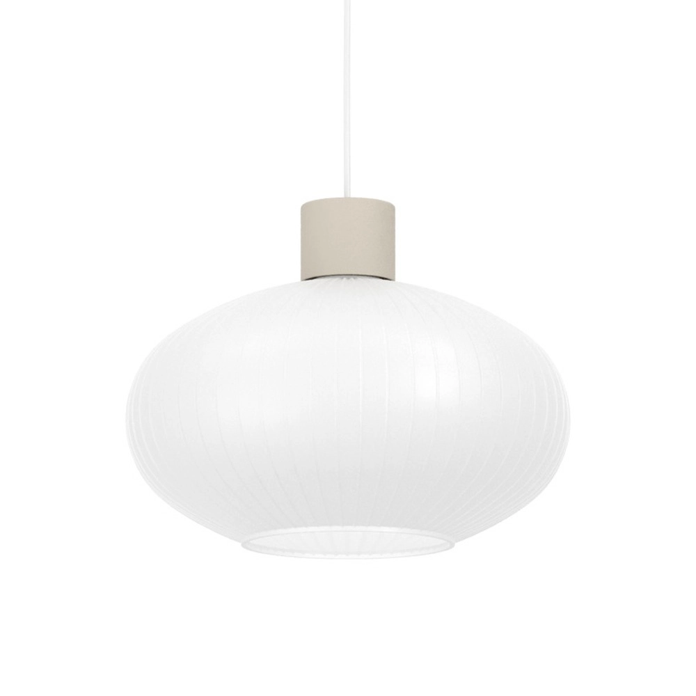 Design-Pendellampe Dasmina Sandbraun mit weißem Ø 25 cm
