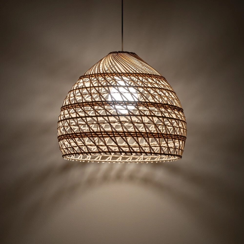 Rattan Pendelleuchte Boho M Ø 43cm Lyora 5903139111515