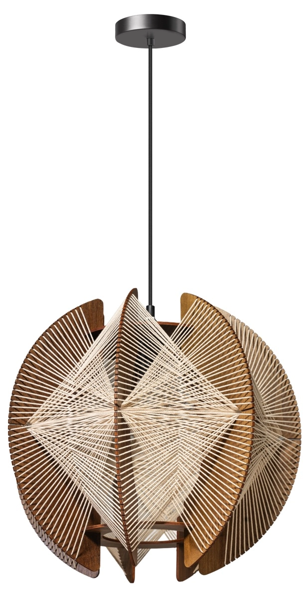 Holz-Pendellampe mit Drähten Jessica Walnuss – Ø 50 cm ETH 8720195312178