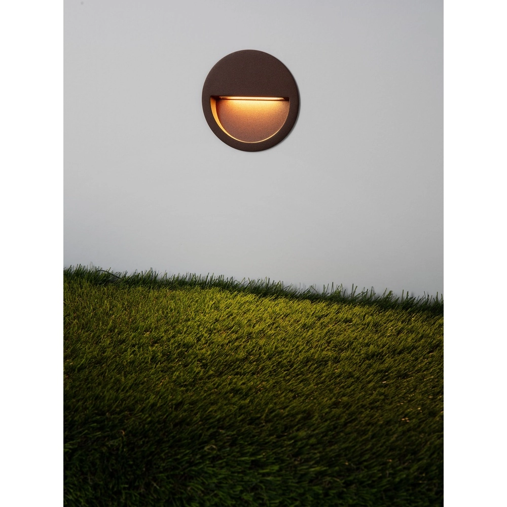 Runde Einbauwandlampe Sete Rostbraun Lyora 5212017497994