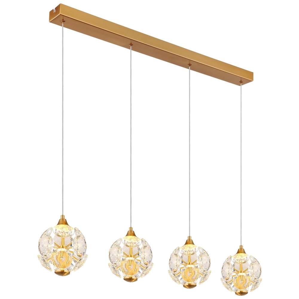 4-Licht Pendellampe Virina Gold