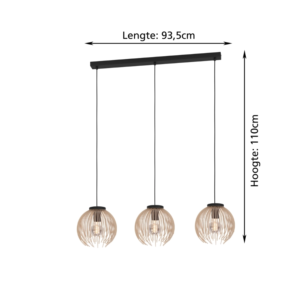 Design-Pendelleuchte Alhabia 3-hell sandbraun Stars of Light 9008606353118