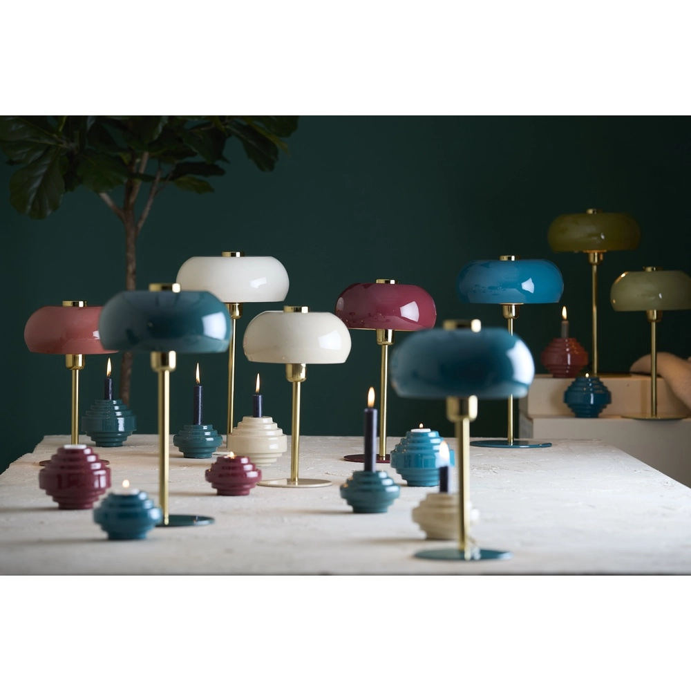 Tischlampe Surin Ø 26cm – Glanzcreme mit Gold Light & Living 8717807740979