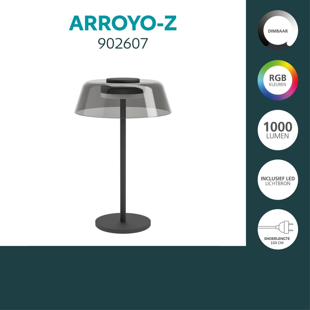Intelligente Tischlampe Arroyo-Z Schwarz Eglo 9008606390304