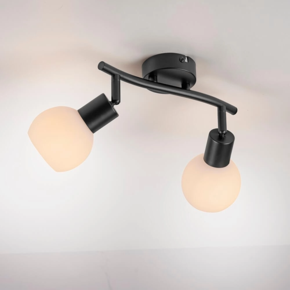 Schwarze Deckenleuchte Loki 2-flammig Just Light 4043689000769