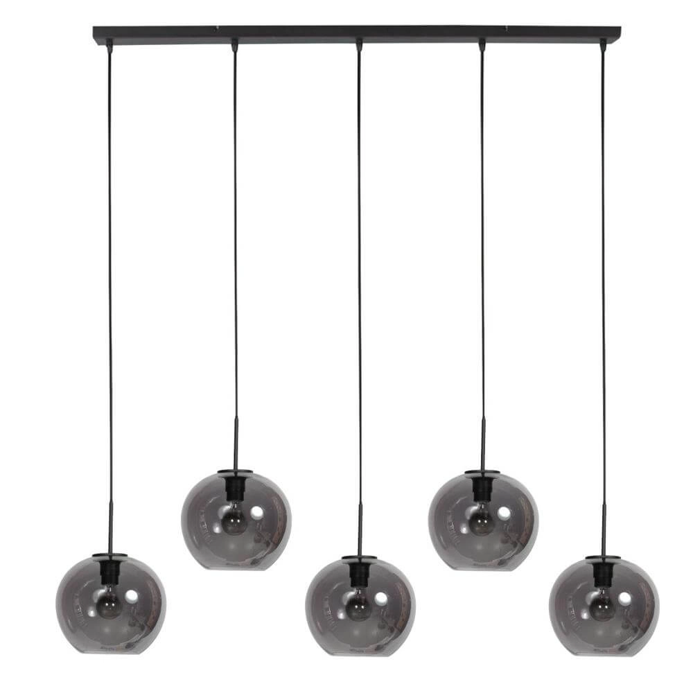 Pendelleuchte HaloSwap schwarz mit Kugel-Rauchglas Steinhauer 8712746179668