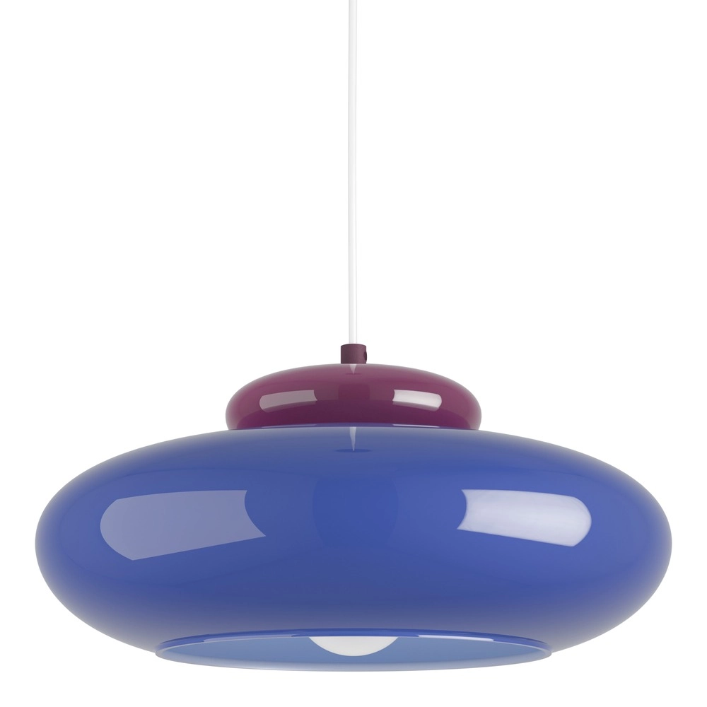 Design-Pendellampe Berardelli blau mit lila Ø 32 cm