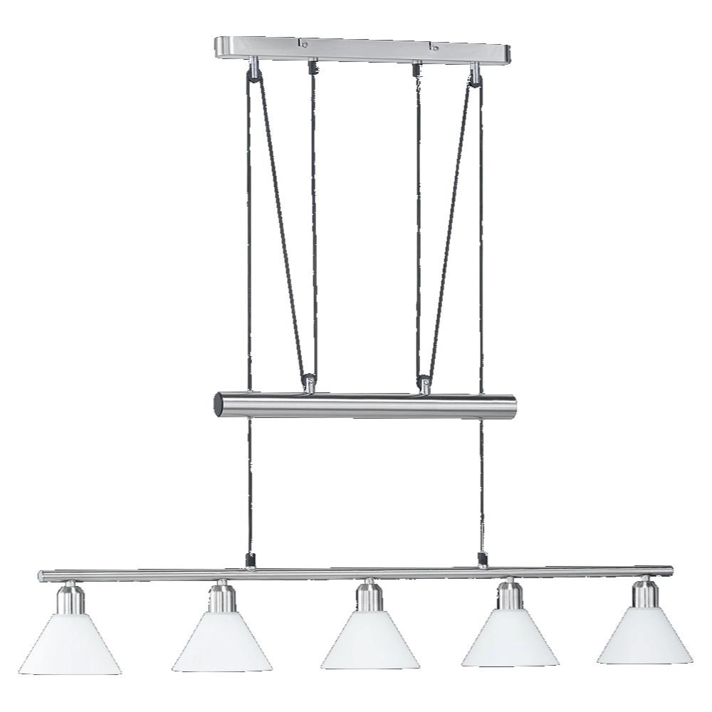 Moderne Pendelleuchte Series 3751 5-fach nickel matt Trio 4017807169027