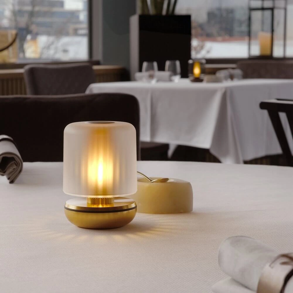 Wiederaufladbare Tischlampe Firefly Gold mattiert Humble 6097522143159
