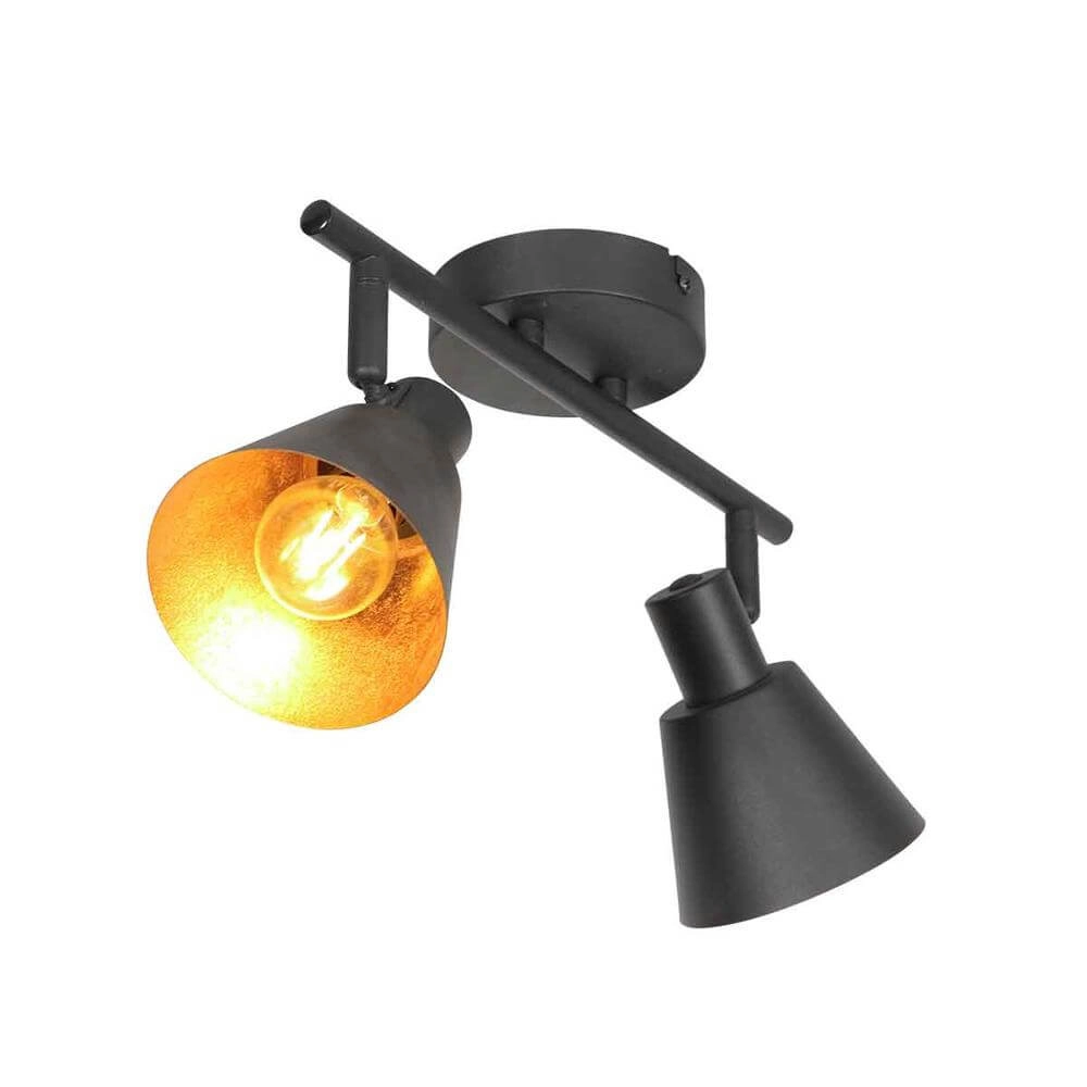 Deckenlampe Oeroe schwarz mit gold 2-flammig Steinhauer 8712746176339