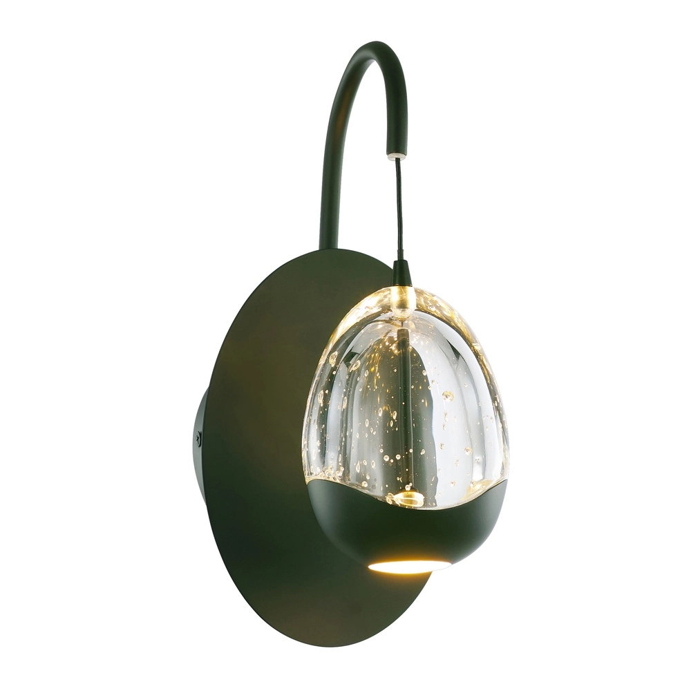 Wandleuchte Clear Egg Schwarz mit Klarglas
