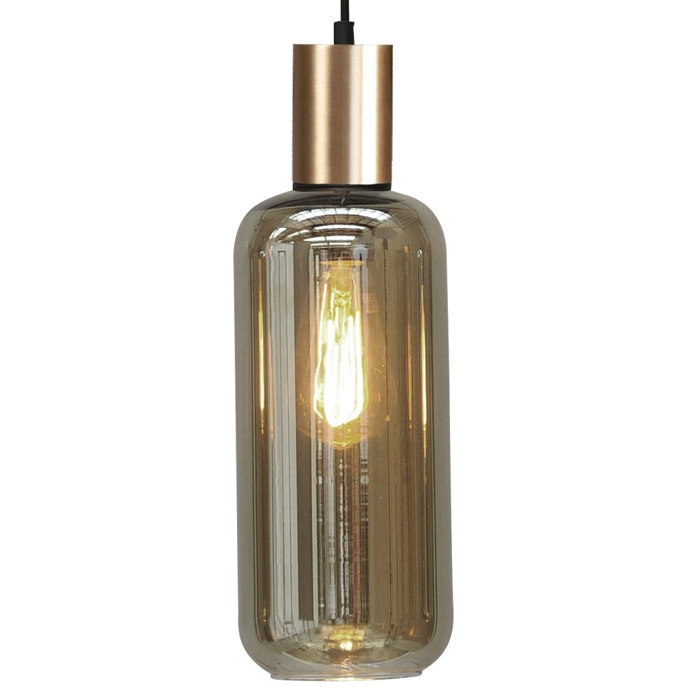 Schwarze Hängelampe mit Gold Bounty 3-flammiges zylindrisches Glas Masterlight 8718121247724
