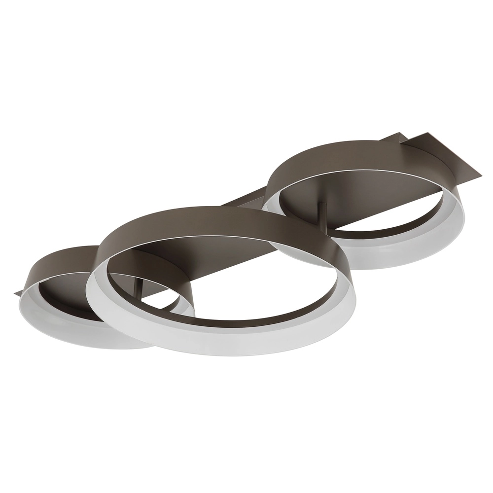 Elegante Deckenlampe Syrakus Kaffeebraun 3 Ringe Globo 9007371576081