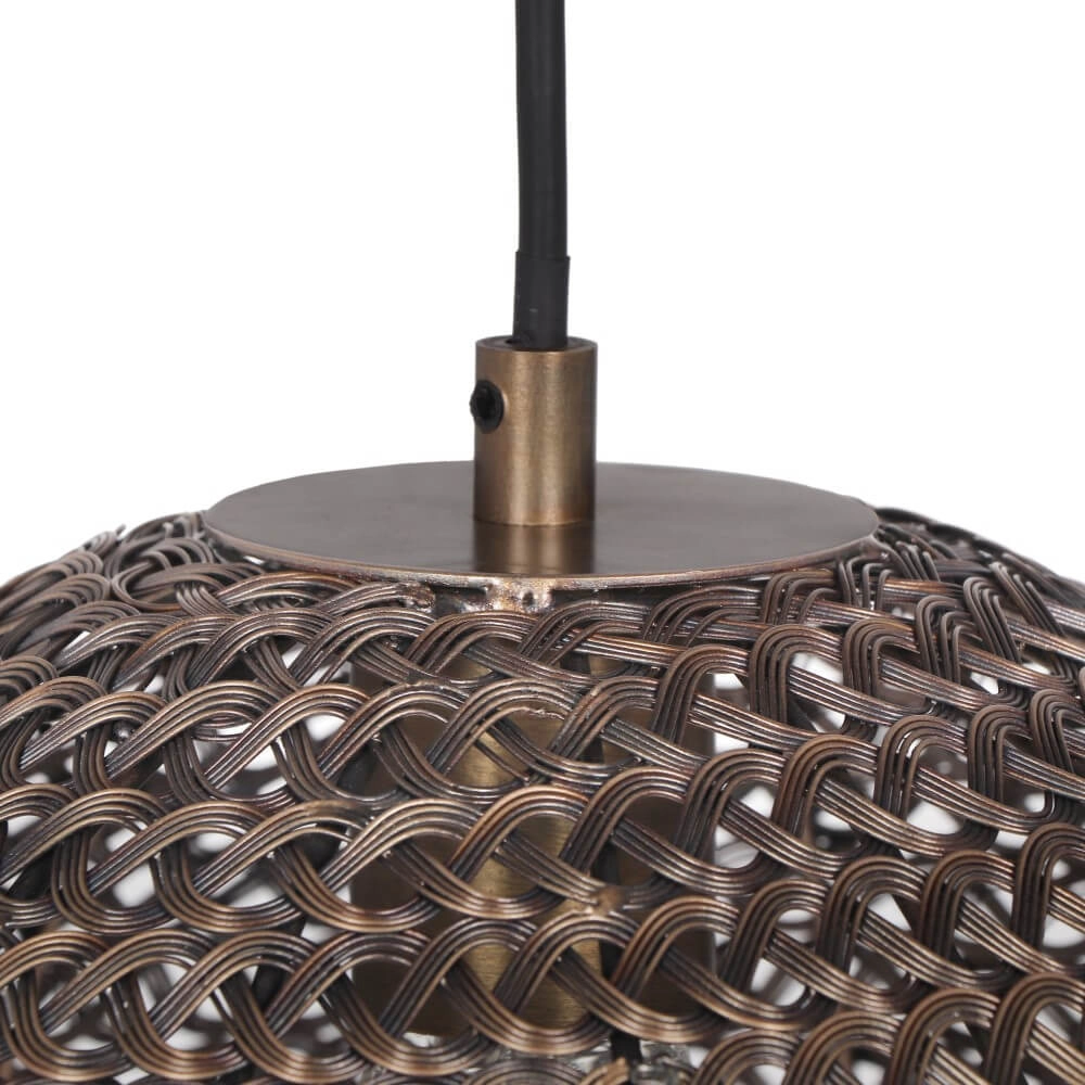 Hängelampe aus schwarzem Rattan Kamara Ø 36cm Trio 4017807617344
