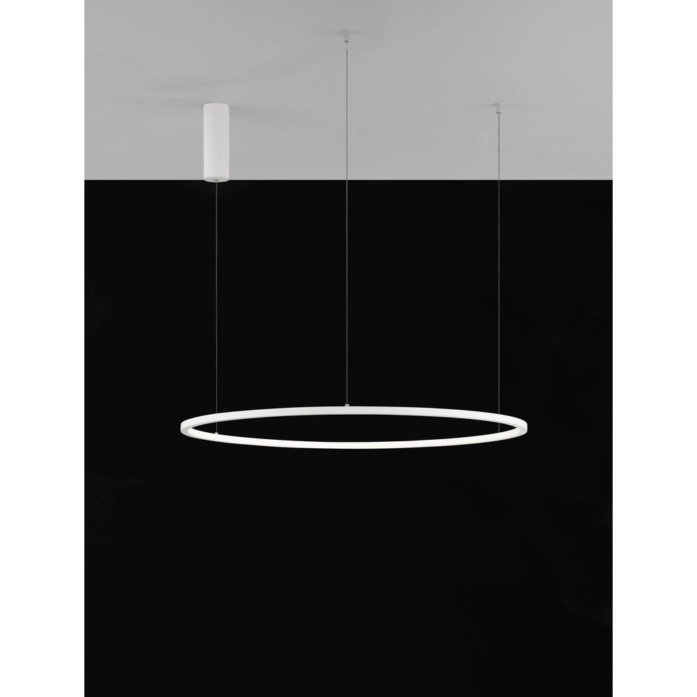 Runde Pendelleuchte Tarquin weiß Ø 80cm Lyora 5212017438294