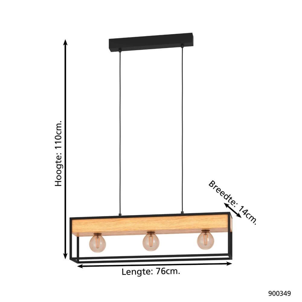 Hängelampe Libertad 1 mit Holz Eglo 9008606243501