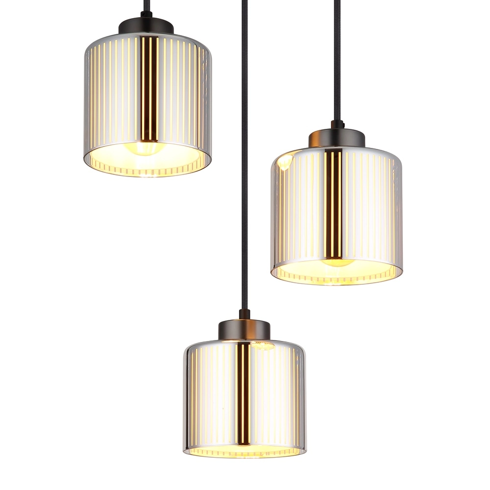 Design-Pendellampe Felicia Gunmetal 3-Lights Globo 9007371522965