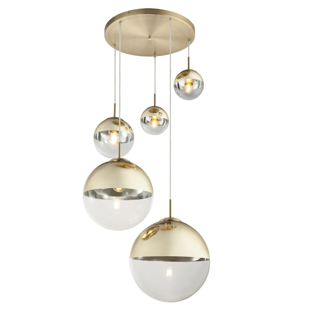 5-Licht Pendellampe Varus Gold