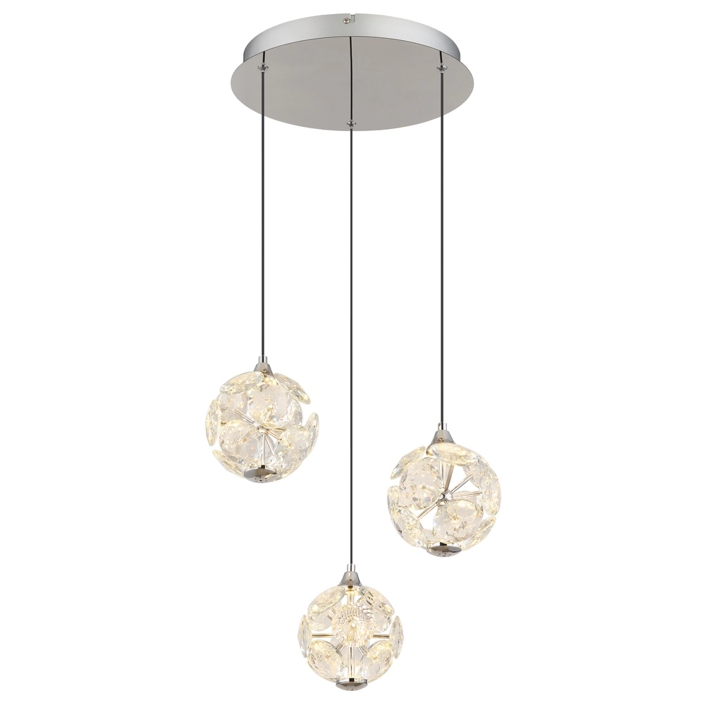 3-Licht Pendellampe Virina Chrom