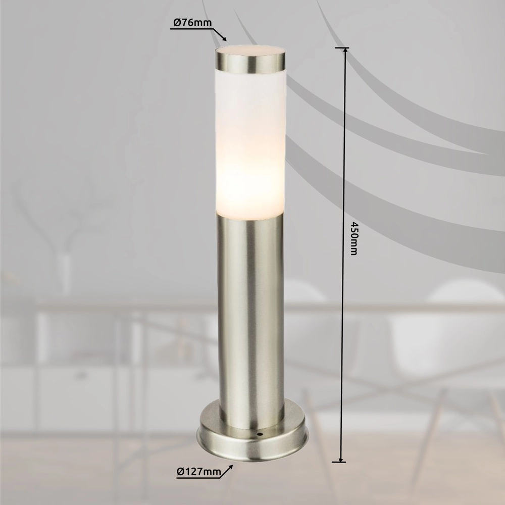 Gartenlampe Boston Led Edelstahl mit Weiß – 8,8W – 3000K Globo 9007371291328