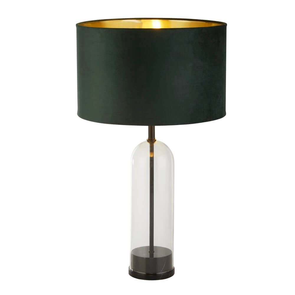Einzigartige Tischlampe Oxford mit grüner Haube Searchlight 5053423256696