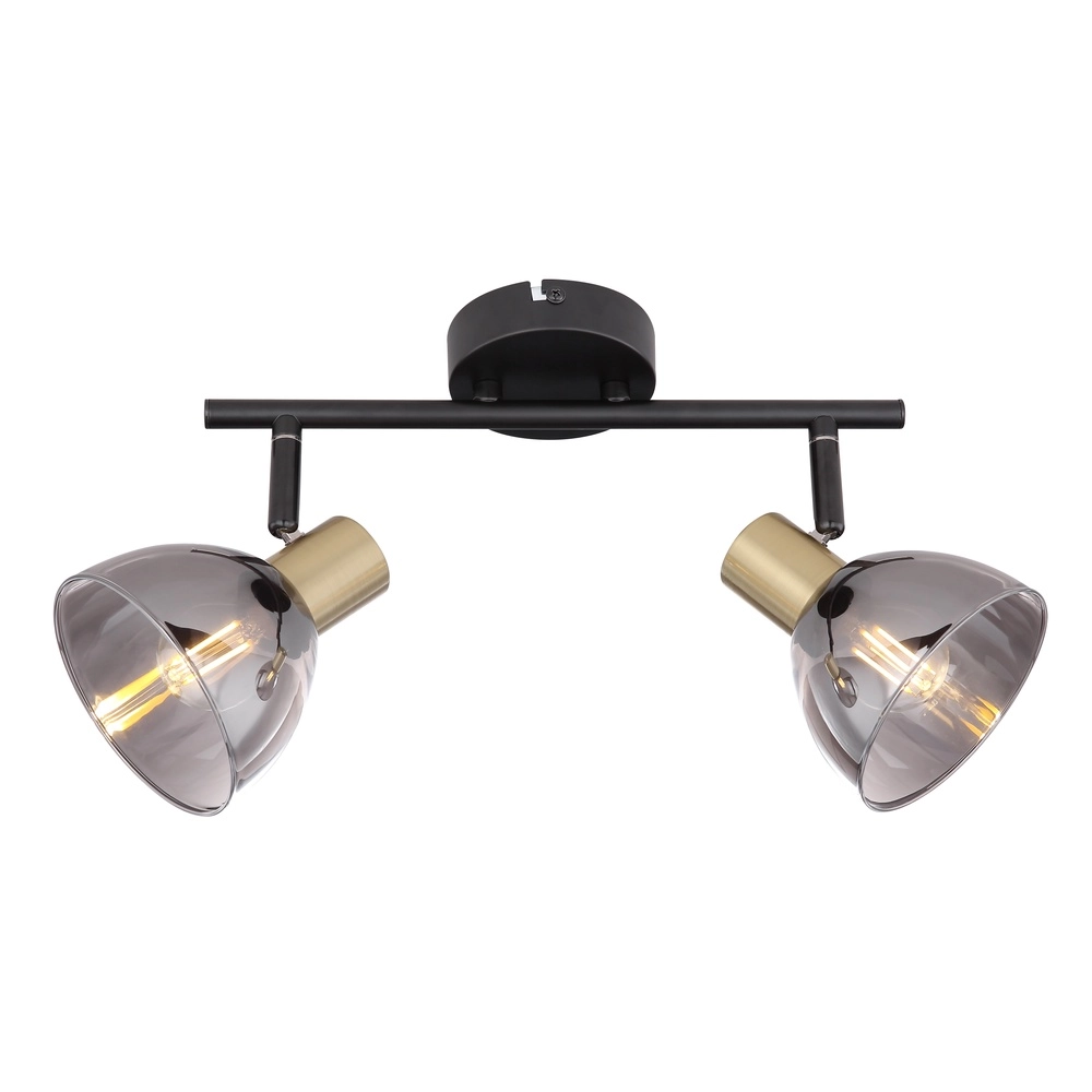 Design-Deckenlampe Jay 2-Licht schwarz mit Rauch Globo 9007371396399
