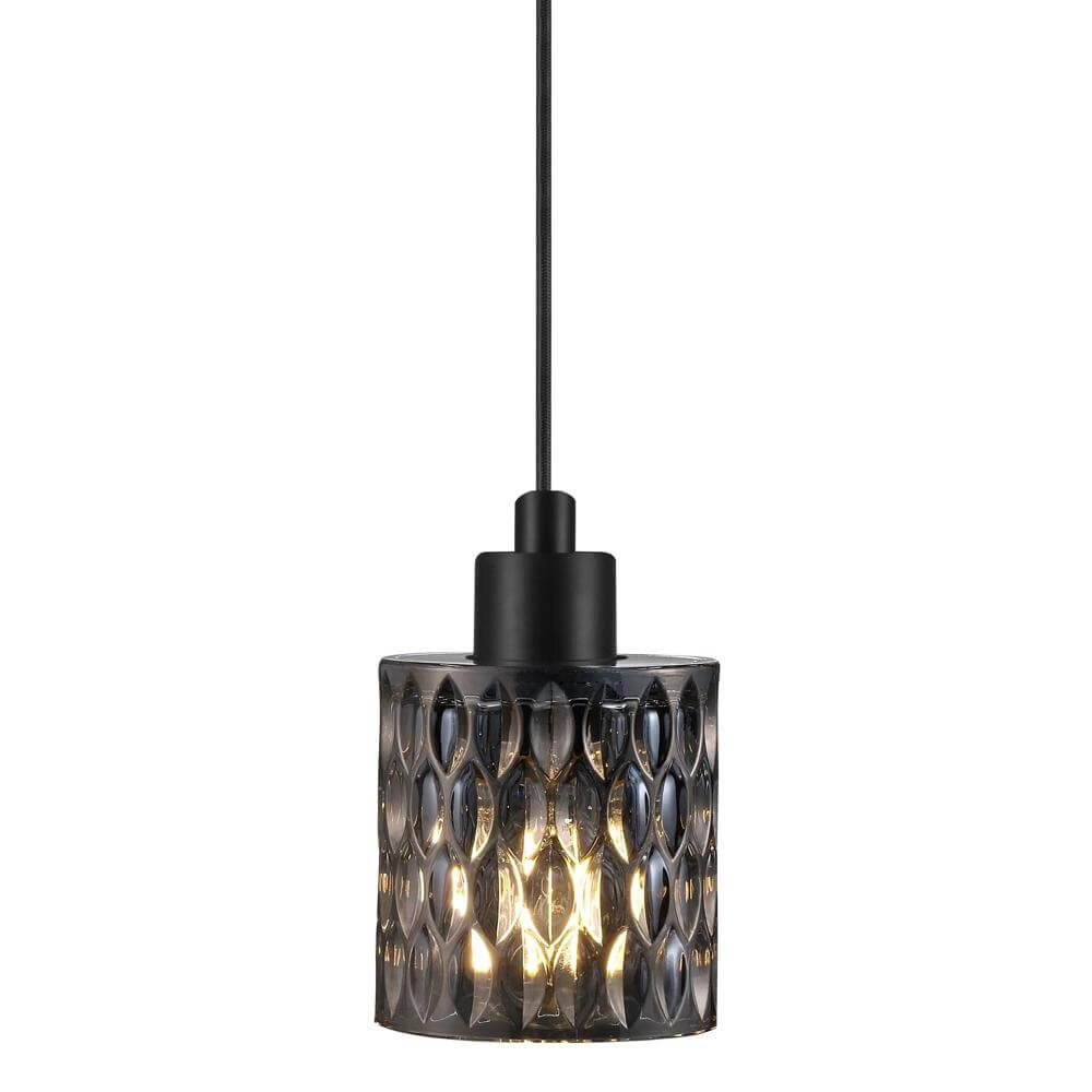 Pendelleuchte Hollywood schwarz mit Rauchglas
