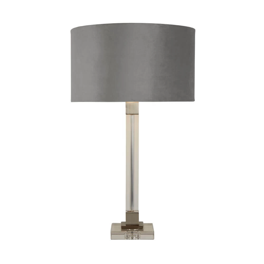 Designer-Tischlampe Scarborough Gold mit grauem Farbton