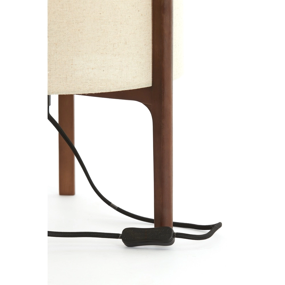Tischlampe Litto Ø 35cm – Walnuss mit Naturleinen Light & Living 8717807792718