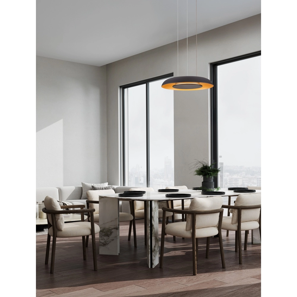 Moderne Pendelleuchte Epos Ø 40cm schwarz mit gold Lyora 5212017463265