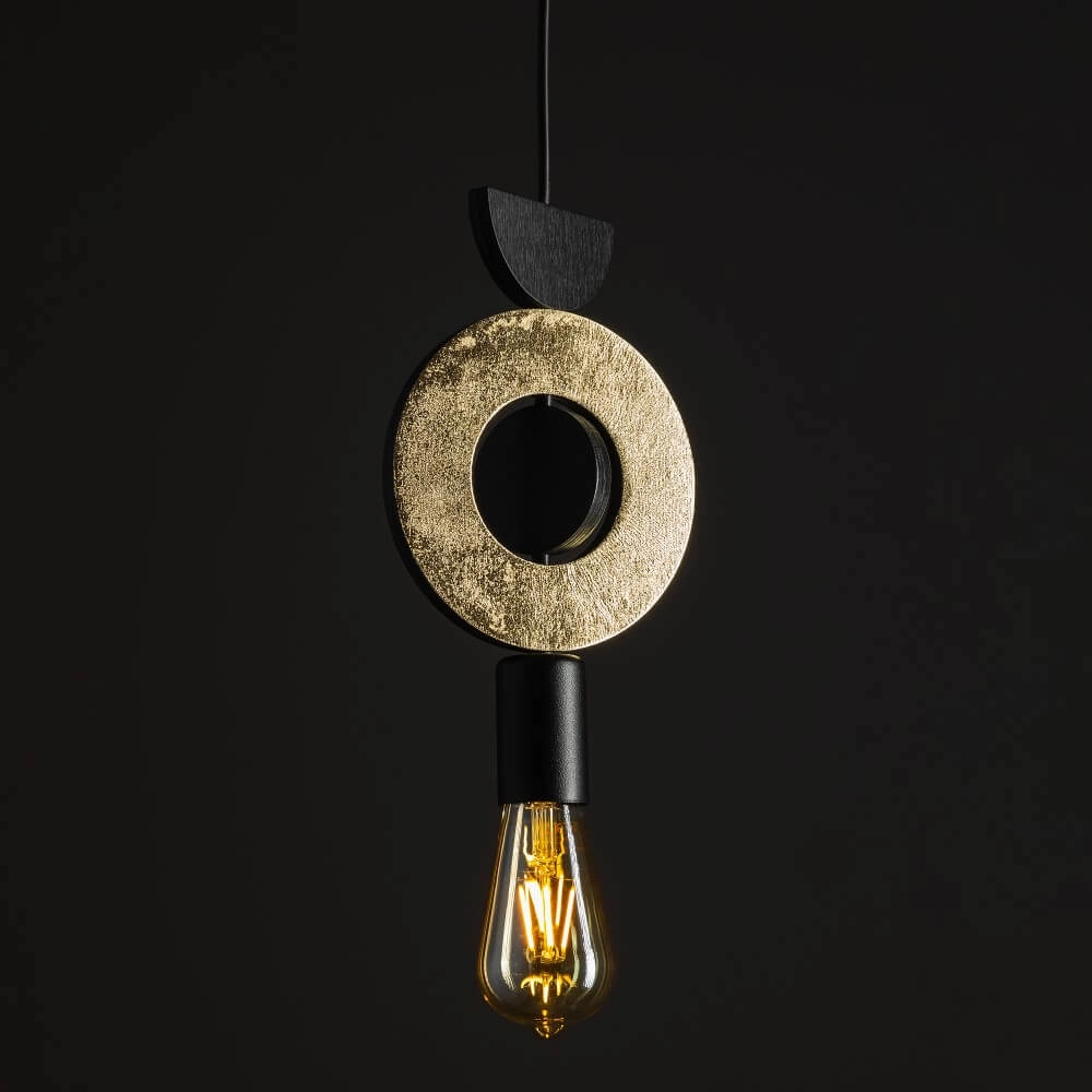 Design-Pendelleuchte Drops Wood F 1-flammig schwarz Lyora 5903139111805