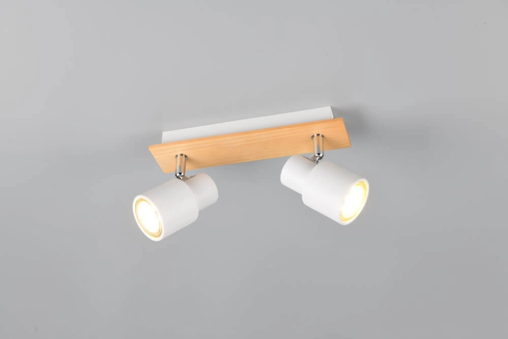 2-flammige Deckenleuchte Pierre weiß mit Holz Trio 4017807638165