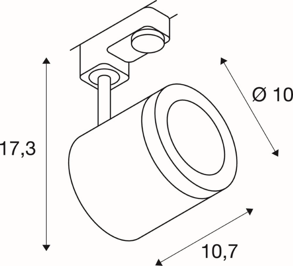 LED-Schienenstrahler Enola 3-phasig - Schwarz - 3000K SLV 4024163137492