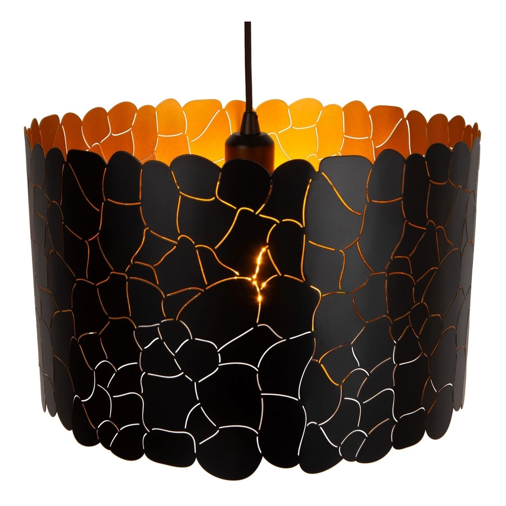 Pendellampe Almelo schwarz mit Gold innen Ø 40 cm Lucide 5411212211897