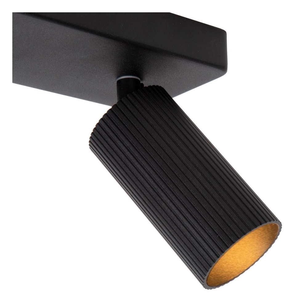 Oberflächenmontierter Deckenspot Clubs 2-Licht Schwarz Lucide 5411212093509