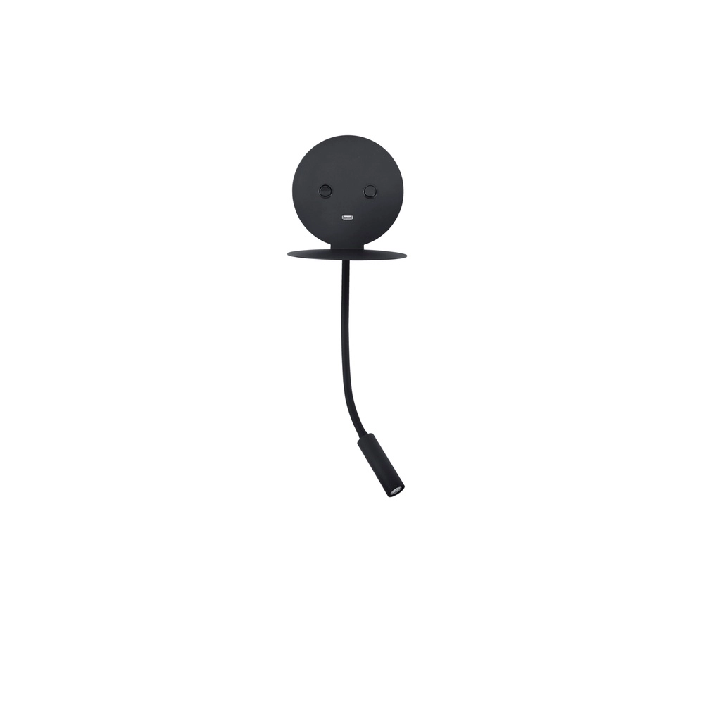 Nachttischlampe Eclip Schwarz mit USB Lyora 5212017423696
