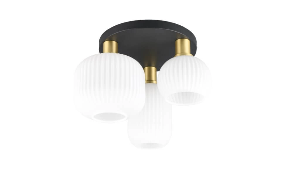 Trendige Deckenleuchte Diva mit weißem Glas Trio 4017807614541