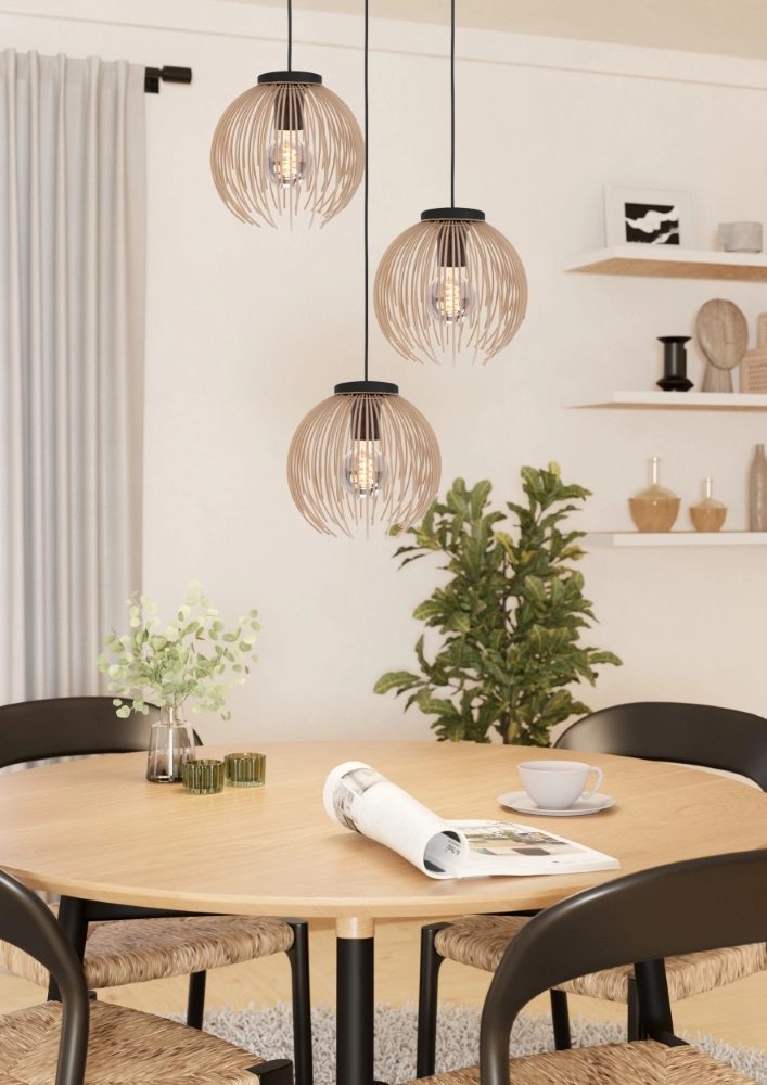 Design-Pendelleuchte Alhabia 3-flammig Ø 49,5 sandbraun Stars of Light 9008606353125