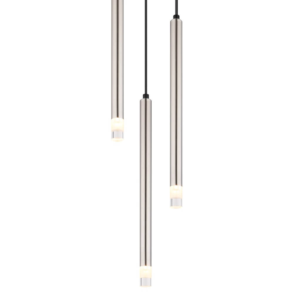 Design-Pendelleuchte Ryan 3-flammiges Nickel Globo 9007371484041