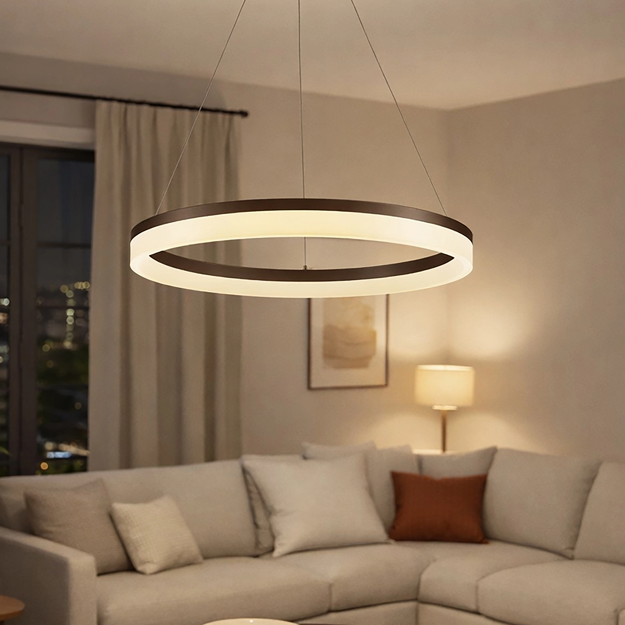 Elegante Pendellampe Ara Ø 60cm Bronze Lyora 5053423316079
