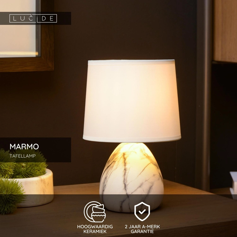 Tischlampe Marmo Weiß Lucide 5411212470232