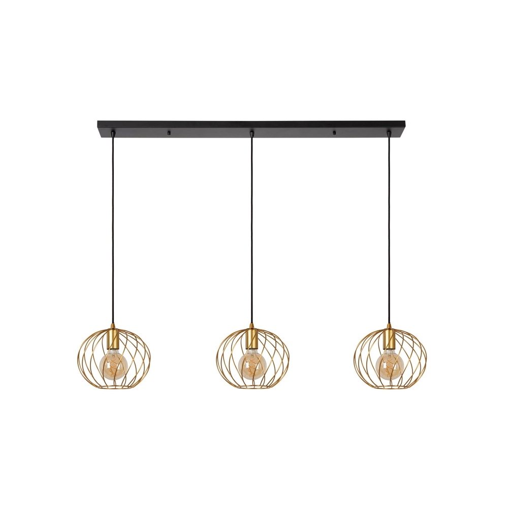 3-Licht Pendellampe Danza Gold